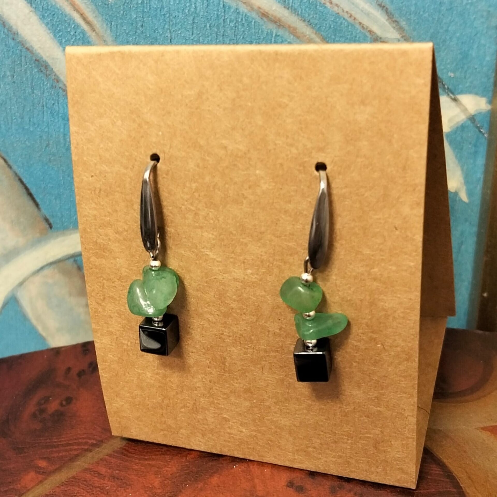 Pendientes de hematita y piedras - 2