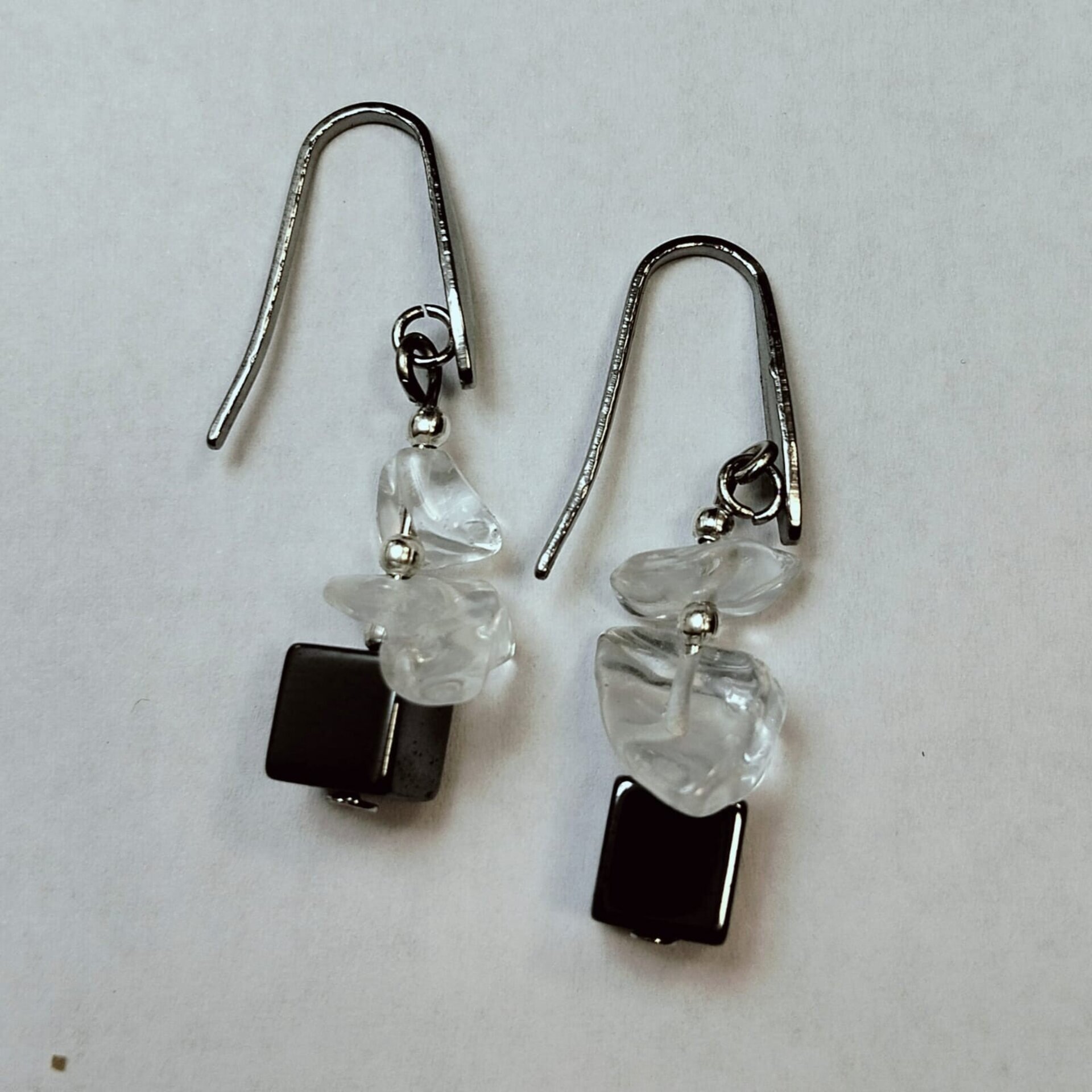 Pendientes de hematita y piedras - 4