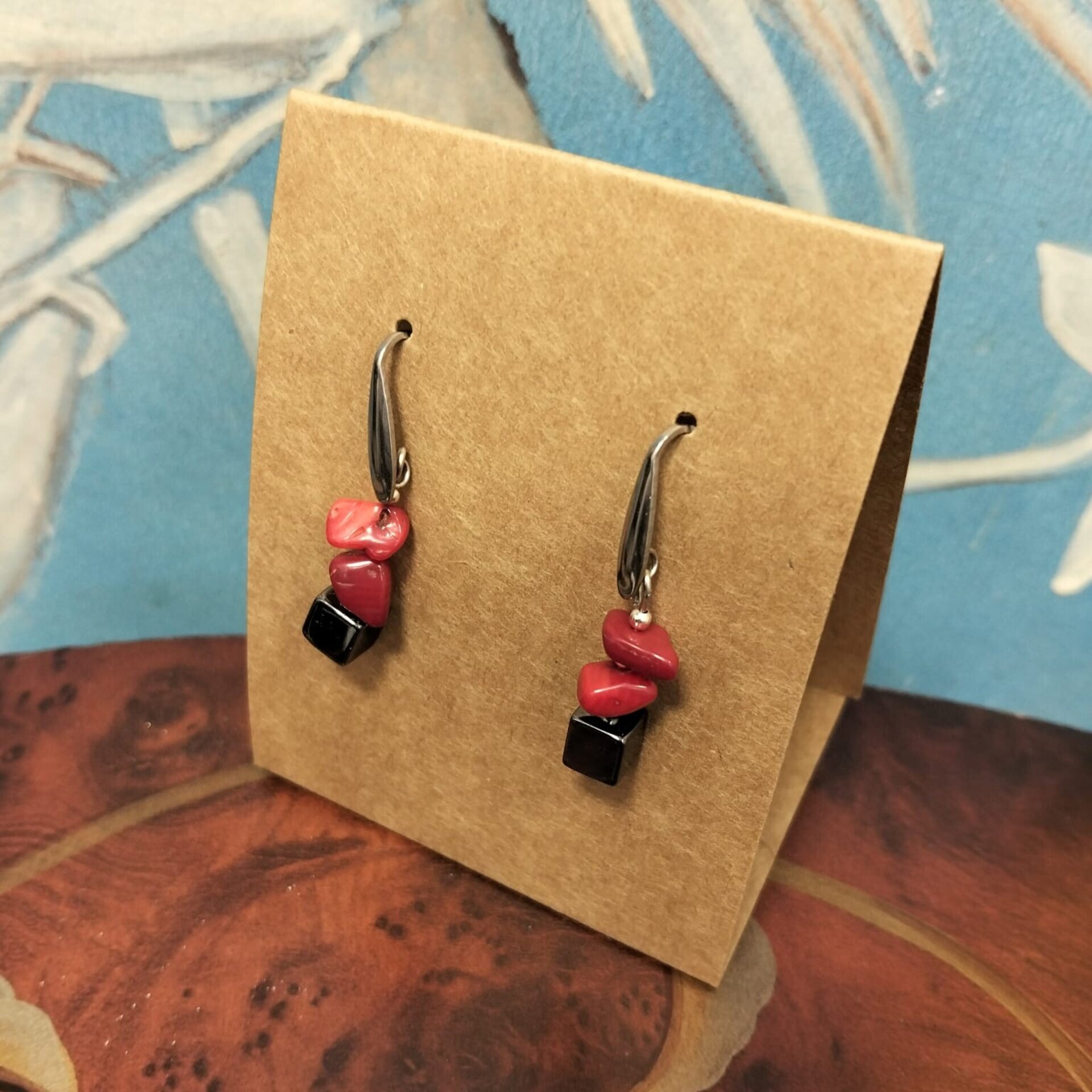 Pendientes de hematita y piedras - 3